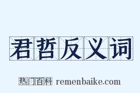 君哲反义词是什么意思的图片